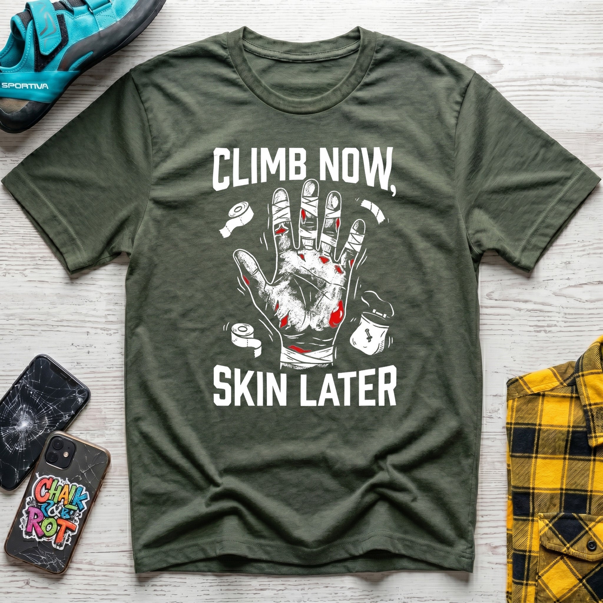 Climb Now Skin Later T-Shirt