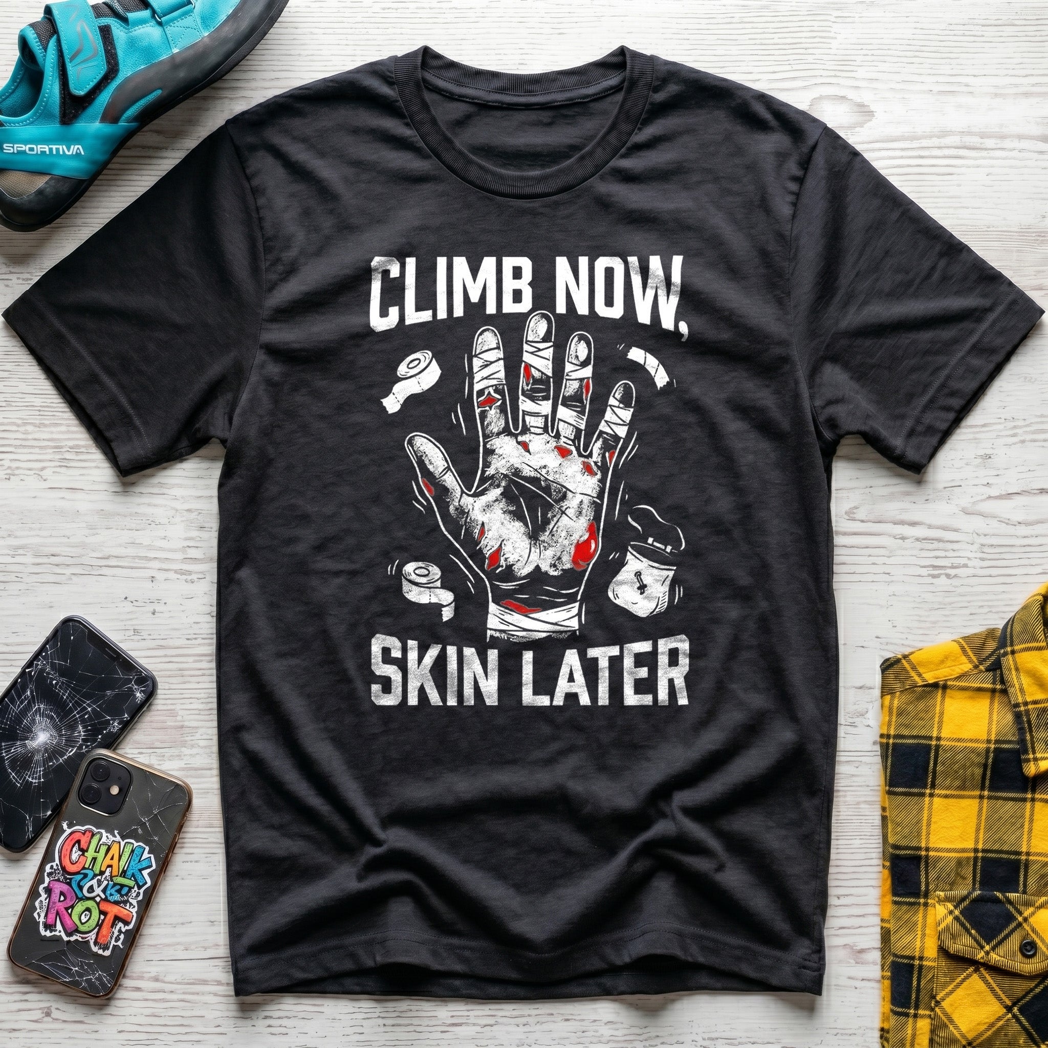 Climb Now Skin Later T-Shirt